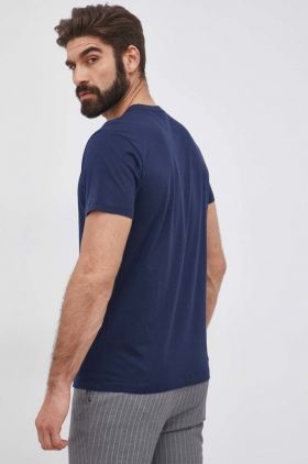 Pepe Jeans Tricou din bumbac Eggo culoarea albastru marin, cu imprimeu