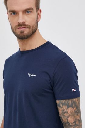 Pepe Jeans Tricou Original Basic 3 culoarea albastru marin, material neted