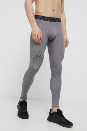 Under Armour leggins de antrenament culoarea gri, neted