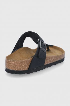 Birkenstock șlapi de piele Gizeh culoarea negru 845251-Oil.Blk