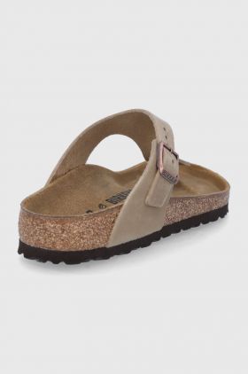 Birkenstock șlapi din nubuc Gizeh culoarea maro