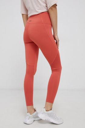 Reebok leggins de antrenament H51826 femei, culoarea portocaliu, neted