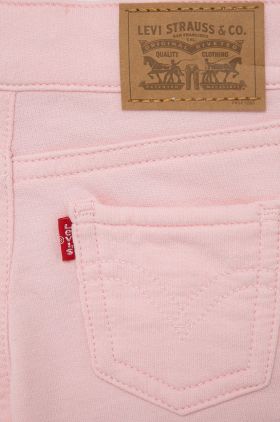 Levi's pantaloni scurti copii culoarea roz, neted