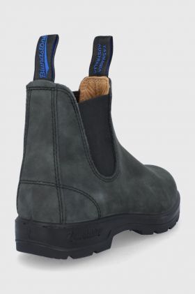 Blundstone botine din piele intoarsa femei, culoarea gri, cu toc plat