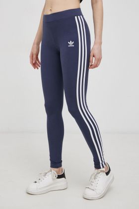 Adidas Originals Colanți HD2347 femei, culoarea albastru marin, material neted