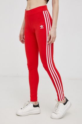 Adidas Originals Colanți HD2348 femei, culoarea rosu, material neted HD2348-VIVRED