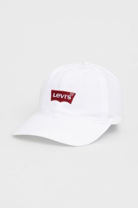 Levi's caciula copii culoarea alb, cu imprimeu