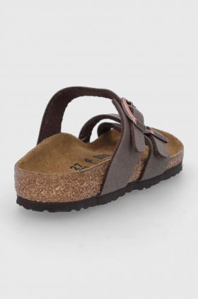 Birkenstock papuci din piele culoarea maro