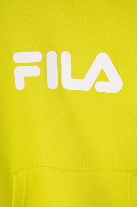 Fila bluza copii culoarea verde, cu glugă, cu imprimeu