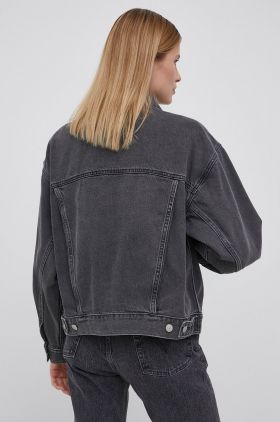 Levi's geaca jeans femei, culoarea gri, de tranzitie