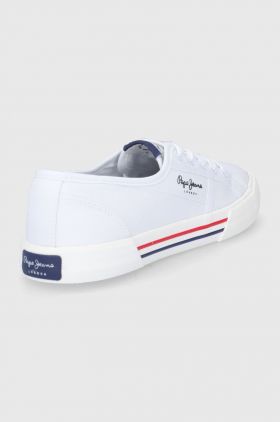 Pepe Jeans tenisi Brady W Basic femei, culoarea alb