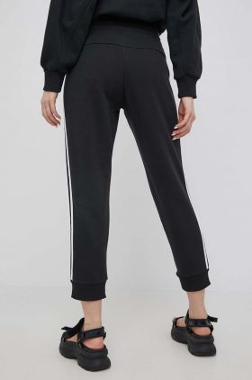 adidas pantaloni HD4309 femei, culoarea negru, cu imprimeu