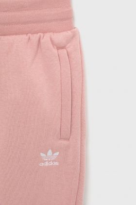 adidas Originals pantaloni copii HD2056 culoarea roz, neted