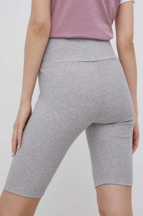 adidas Originals pantaloni scurți Adicolor HF7485 femei, culoarea gri, melanj, high waist HF7485-MGREYH