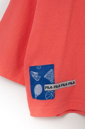 Fila tricou de bumbac pentru copii culoarea portocaliu