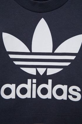 adidas Originals tricou de bumbac pentru copii HE2190 culoarea albastru marin, neted