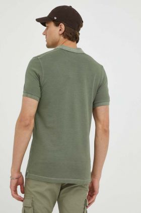 Marc O'Polo tricou polo barbati, culoarea verde, neted