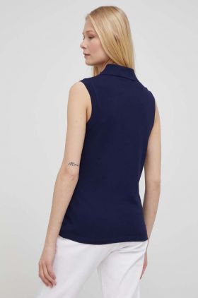 Lacoste top femei, culoarea alb, cu guler