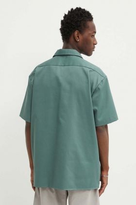 Dickies camasa barbati, culoarea verde, cu guler clasic, regular