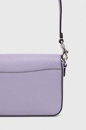 Coach poseta de piele culoarea gri