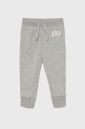 GAP pantaloni copii culoarea gri, neted