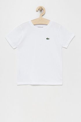 Lacoste tricou copii culoarea negru, neted