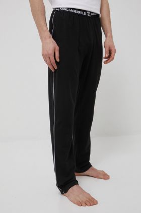 Karl Lagerfeld pijama barbati, culoarea negru, cu imprimeu