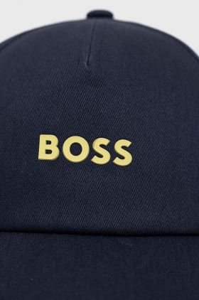 BOSS șapcă din bumbac Boss Casual culoarea albastru marin, cu imprimeu