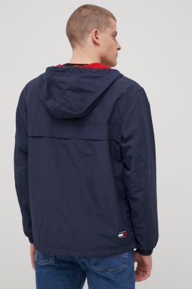 Tommy Jeans geaca barbati, culoarea albastru marin, de tranzitie