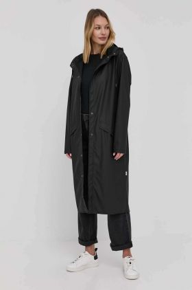 Rains geacă 18360 Longer Jacket culoarea negru, de tranziție 18360.01-Black