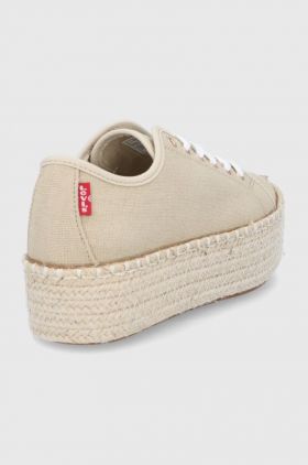 Levi's tenisi Tijuana 2.0 Espedrille femei, culoarea bej