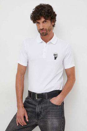 Karl Lagerfeld tricou polo bărbați, culoarea negru, cu imprimeu 500221.745022