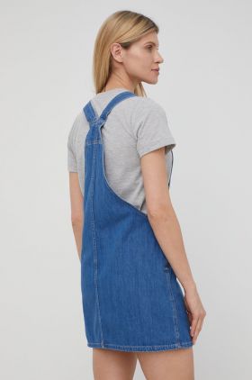 Pepe Jeans rochie jeans Vesta Blue culoarea albastru marin, mini, drept