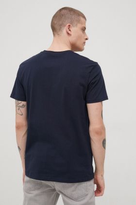 Quiksilver tricou din bumbac culoarea albastru marin, cu imprimeu