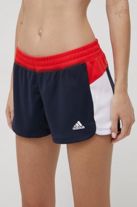 adidas Performance pantaloni scurti HE6061 femei, culoarea albastru marin, modelator, medium waist