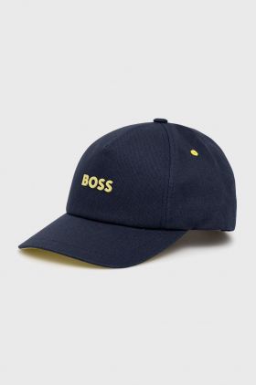 BOSS șapcă din bumbac Boss Casual culoarea albastru marin, cu imprimeu