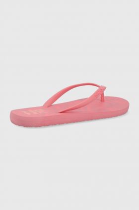 Billabong slapi femei, culoarea turcoaz, cu toc plat