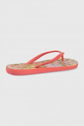Billabong slapi femei, culoarea turcoaz, cu toc plat