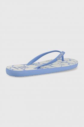 Billabong slapi femei, culoarea turcoaz, cu toc plat