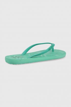Billabong slapi femei, culoarea turcoaz, cu toc plat