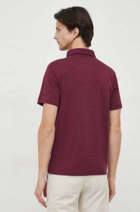 Michael Kors polo de bumbac culoarea bordo, melanj