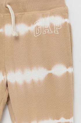 GAP pantaloni copii culoarea bej, cu imprimeu