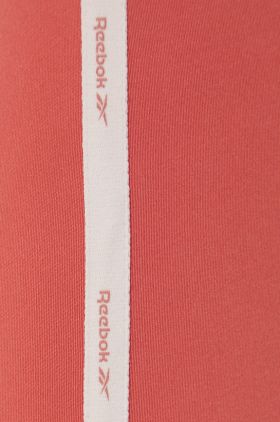 Reebok pantaloni scurți de antrenament Piping HA5725 femei, culoarea portocaliu, cu imprimeu, medium waist