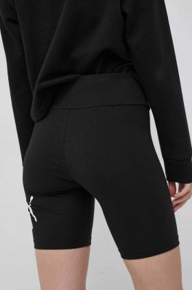 Puma pantaloni scurți 84834701 femei, culoarea negru, cu imprimeu, medium waist 84834701 848347