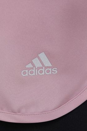 adidas Performance pantaloni scurți de alergare HD2810 femei, culoarea roz, neted, high waist