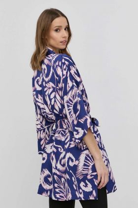 Beatrice B kimono culoarea albastru marin, oversize, modelator