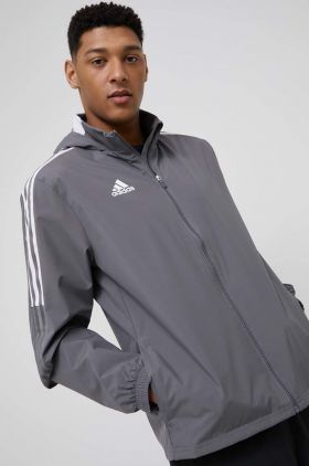 adidas Performance geaca sport culoarea gri, de tranzitie