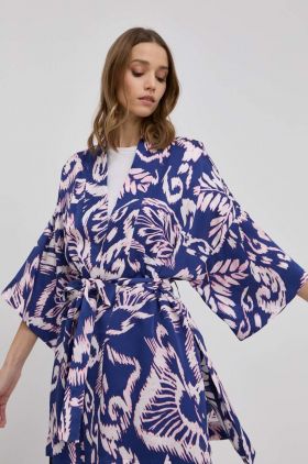 Beatrice B kimono culoarea albastru marin, oversize, modelator