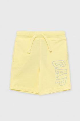 GAP pantaloni scurti copii culoarea galben, talie reglabila