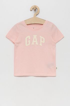 GAP tricou de bumbac pentru copii culoarea roz